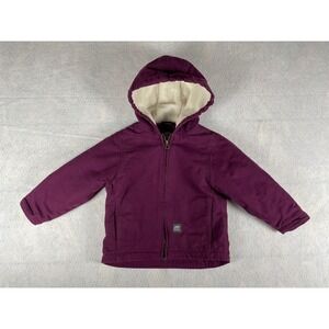 Berne Kids Toddler‎ 3T Purple Sherpa Lined Canvas Duck Hooded Utility Jacket